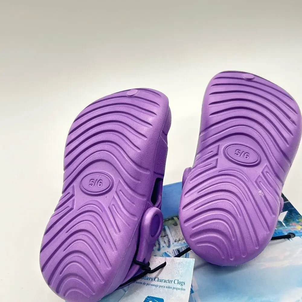 Disney Shoes Toddlers Girls 5-6 Purple Frozen Elsa Character Slip On Clogs NEW‎